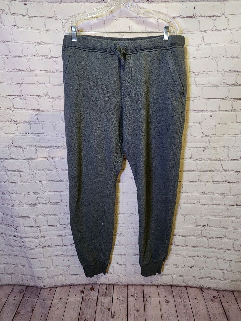 Patagonia Mahnya Fleece Sweatpants Mens Large Forge Grey Zip Pockets Joggers